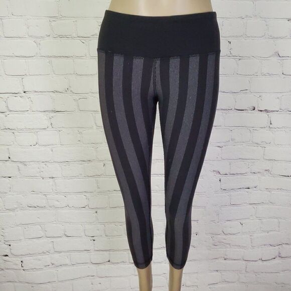 Lululemon Wunder Under Crop pants macro micro Stripe 2 - Picture 2 of 11